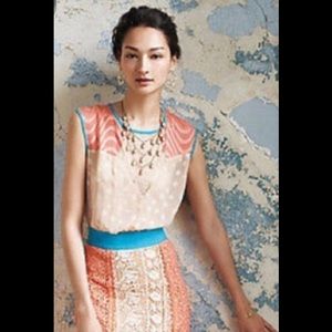 Champagne&Strawberry Colorblock and Lace dress